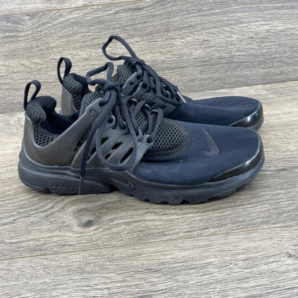 Nike Air Presto Sneakers Youth 5Y Black Triple Black Mesh Low Top 833875-003